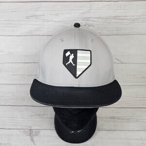 Baseballism Snapback Hat Gray Black Rubber Base Logo Patch